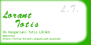 lorant totis business card