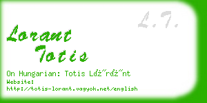 lorant totis business card